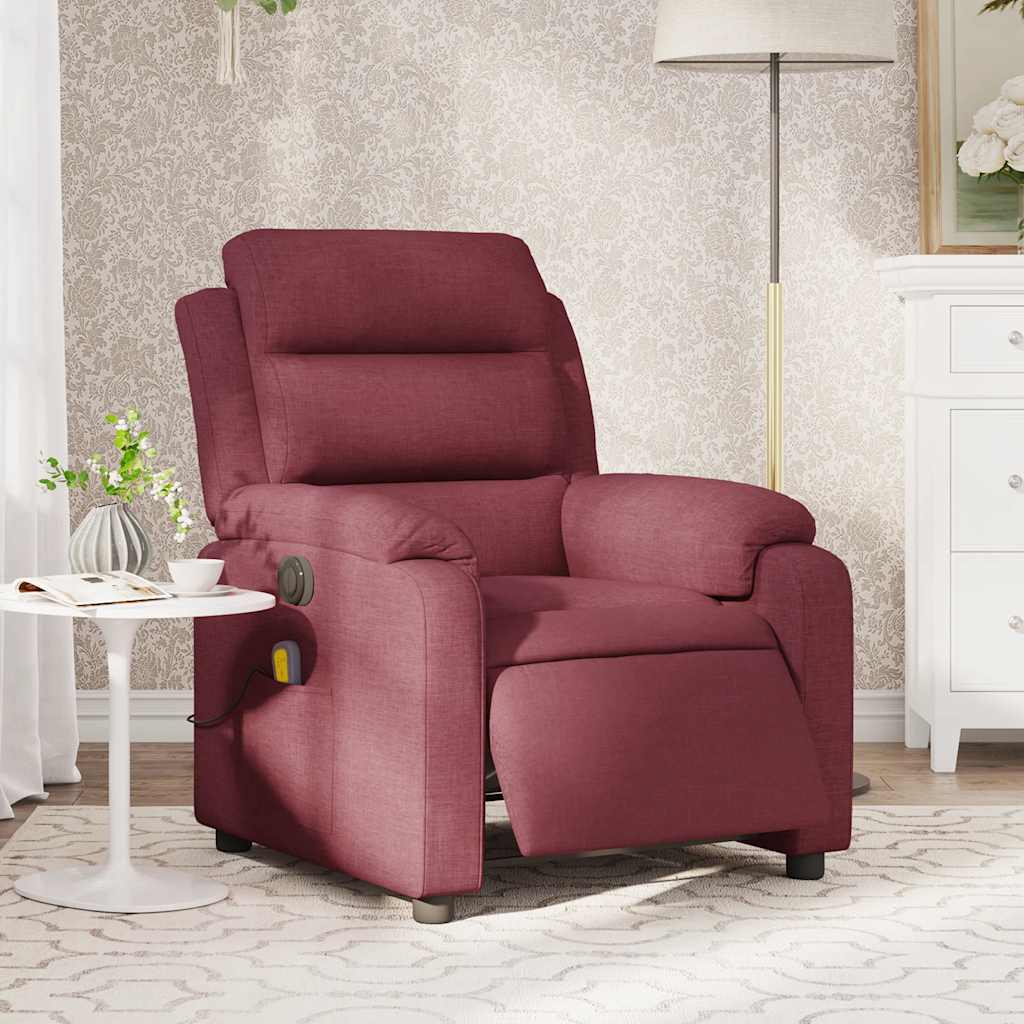 Fauteuil de massage inclinable électrique Rouge bordeaux Tissu - XIOS