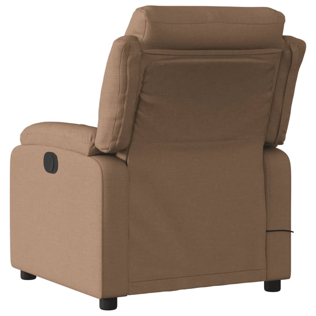 Fauteuil inclinable de massage électrique marron tissu - XIOS