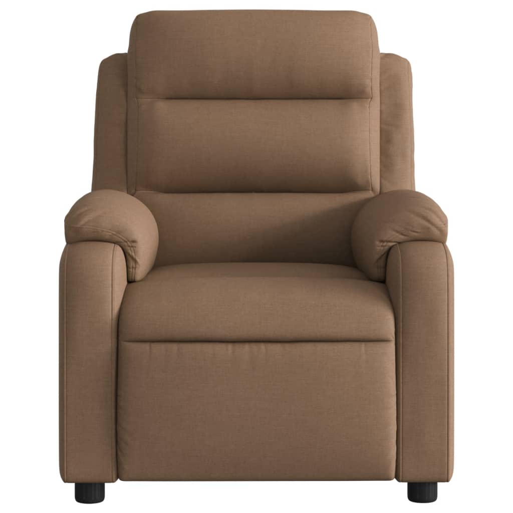 Fauteuil inclinable de massage électrique marron tissu - XIOS