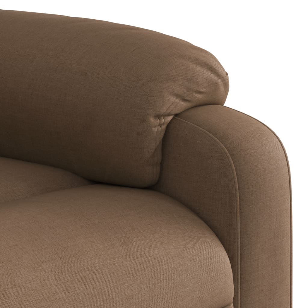 Fauteuil inclinable de massage électrique marron tissu