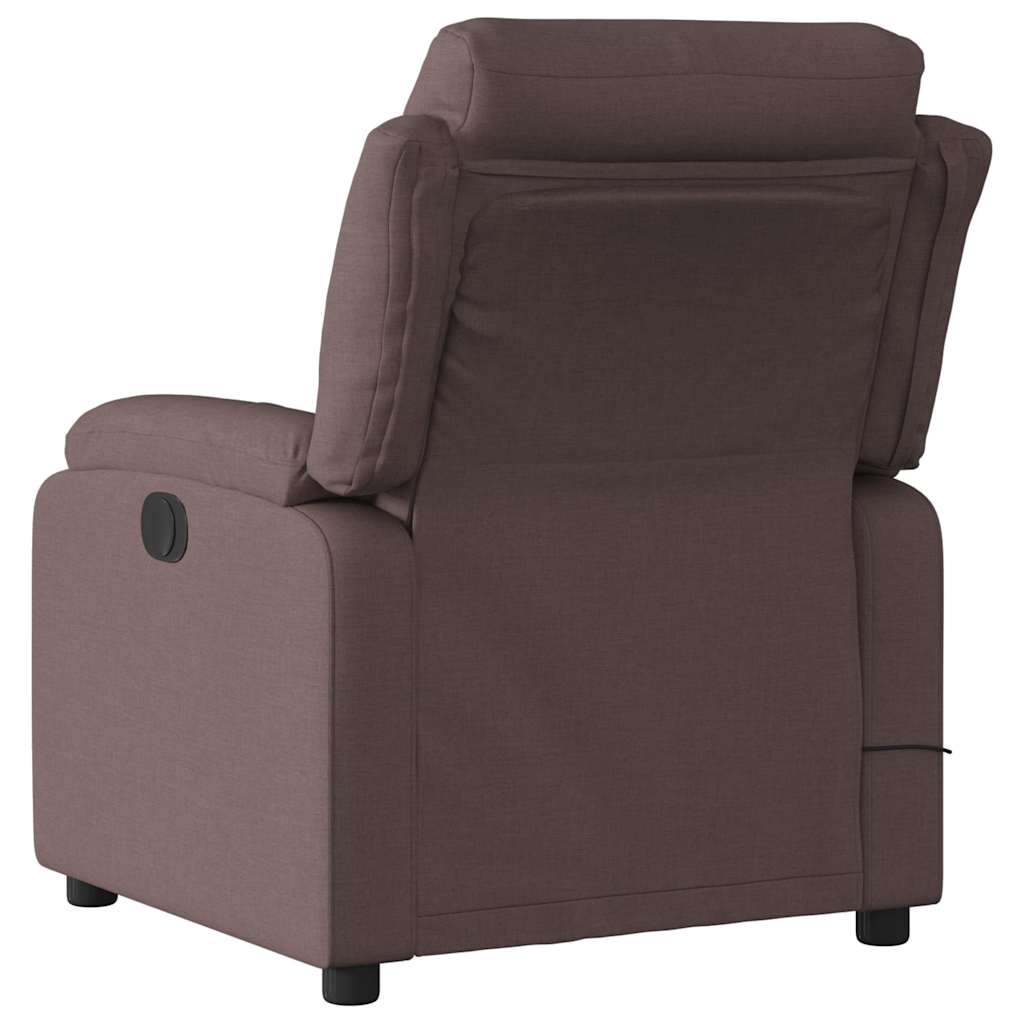 Fauteuil de massage inclinable électrique Marron foncé Tissu - XIOS