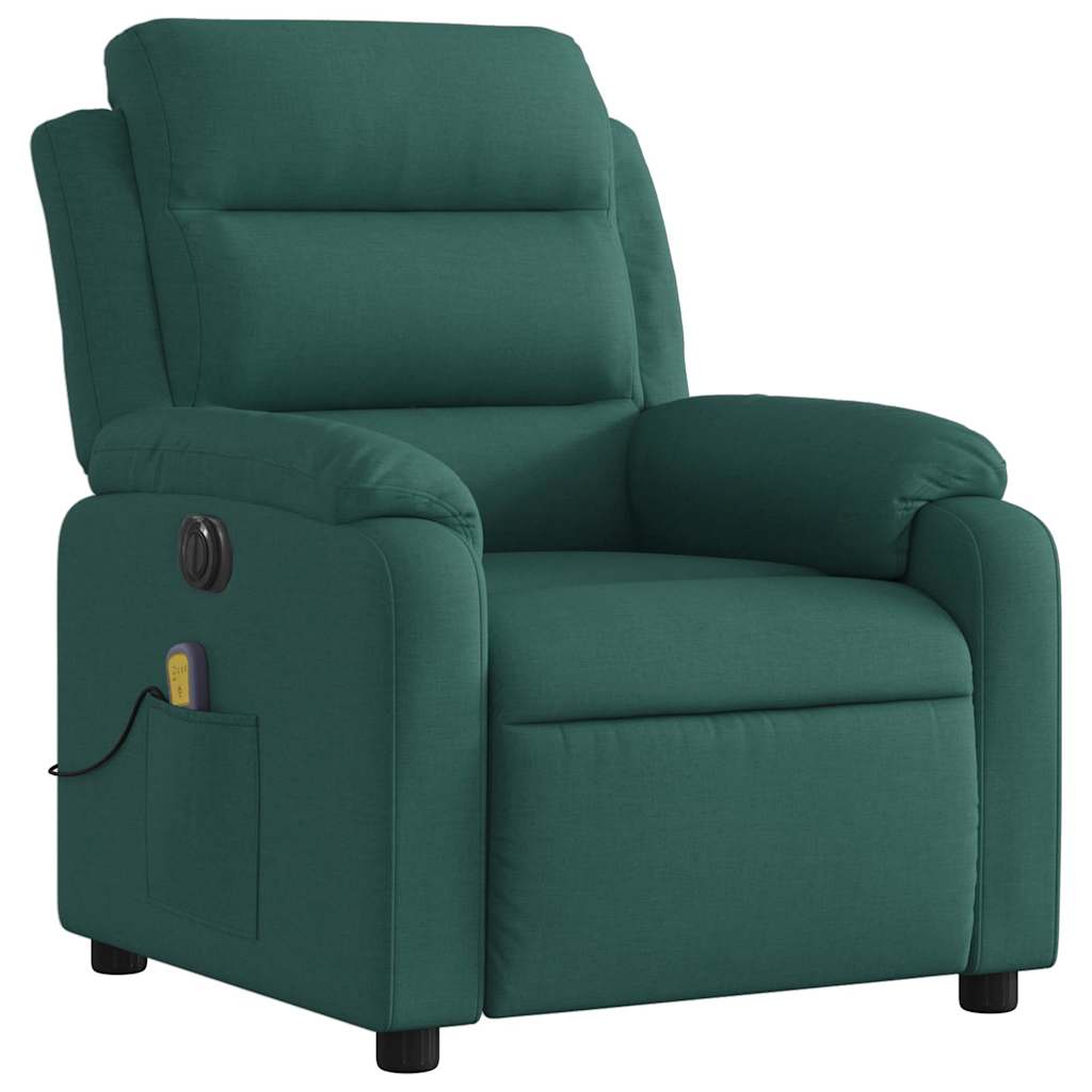 Fauteuil de massage inclinable électrique Vert foncé Tissu - XIOS