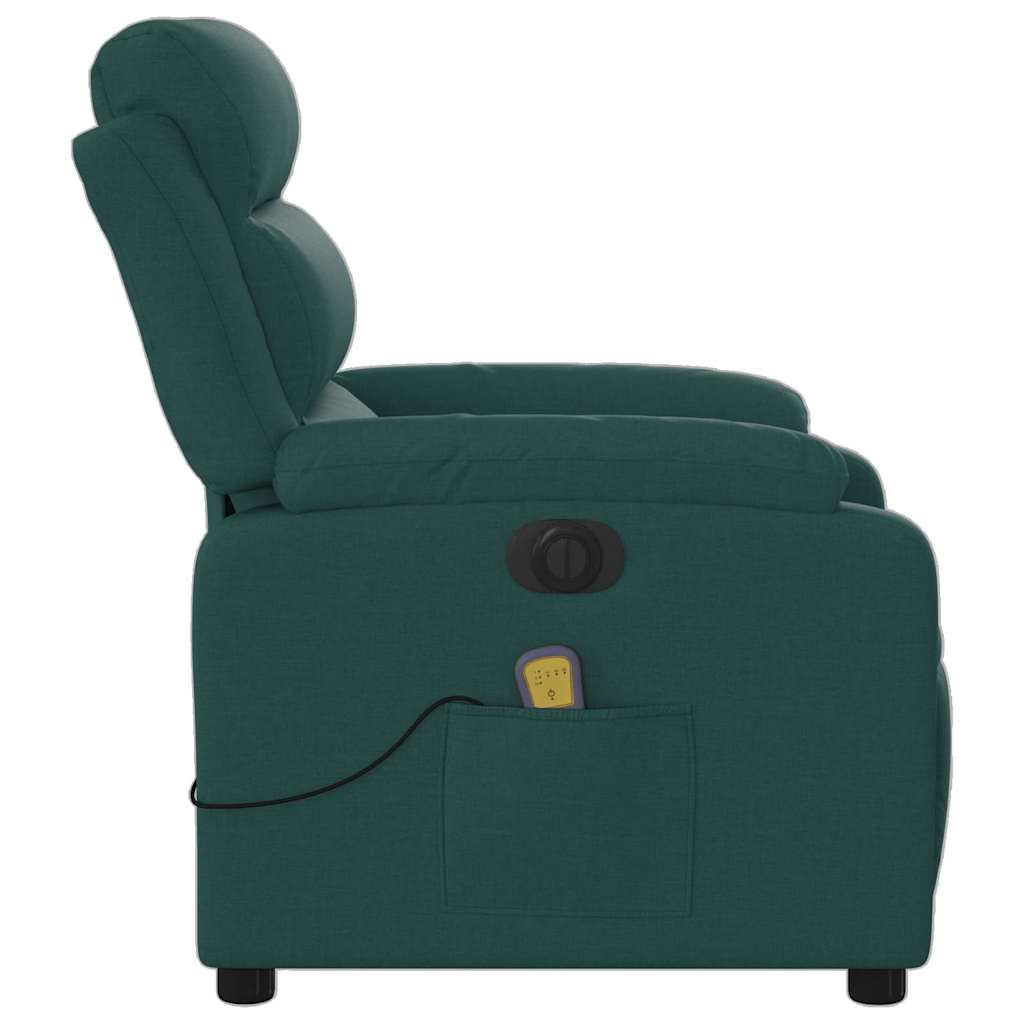 Fauteuil de massage inclinable électrique Vert foncé Tissu - XIOS