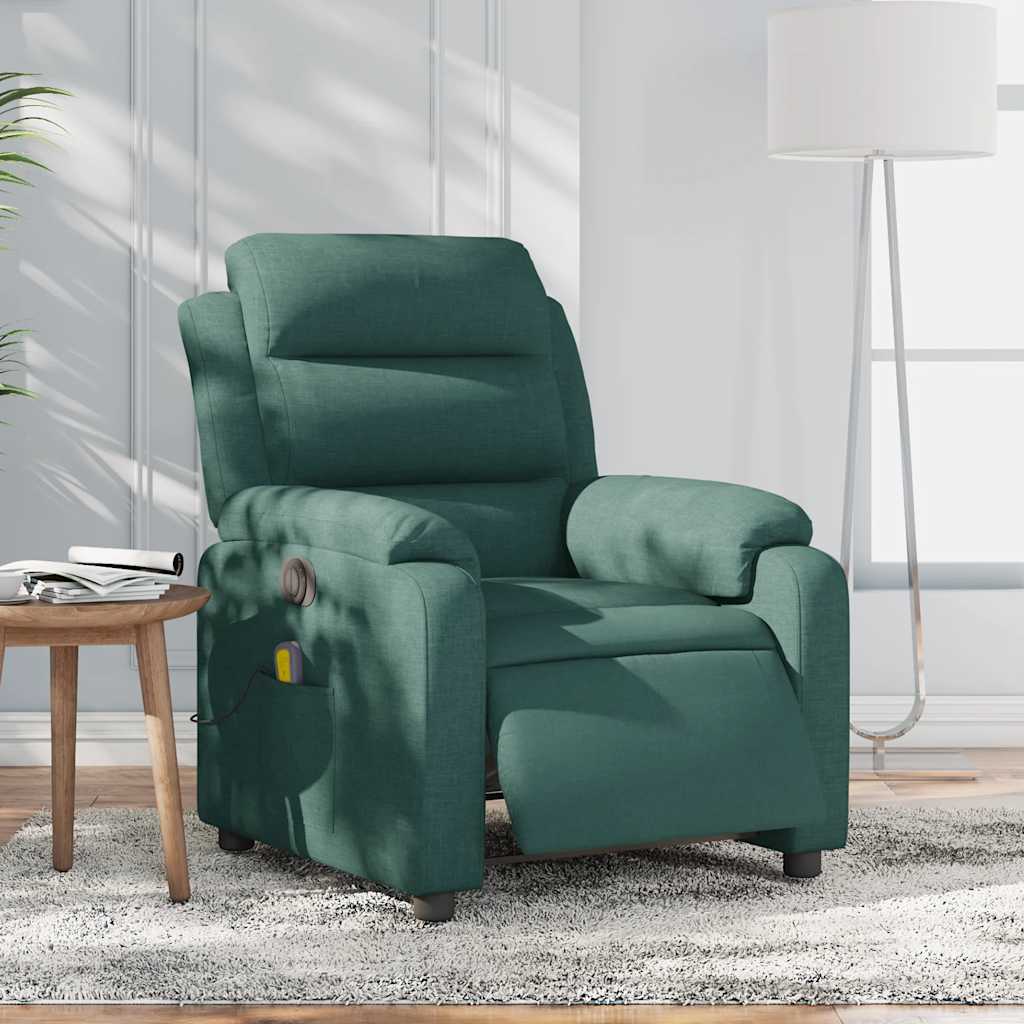 Fauteuil de massage inclinable électrique Vert foncé Tissu - XIOS