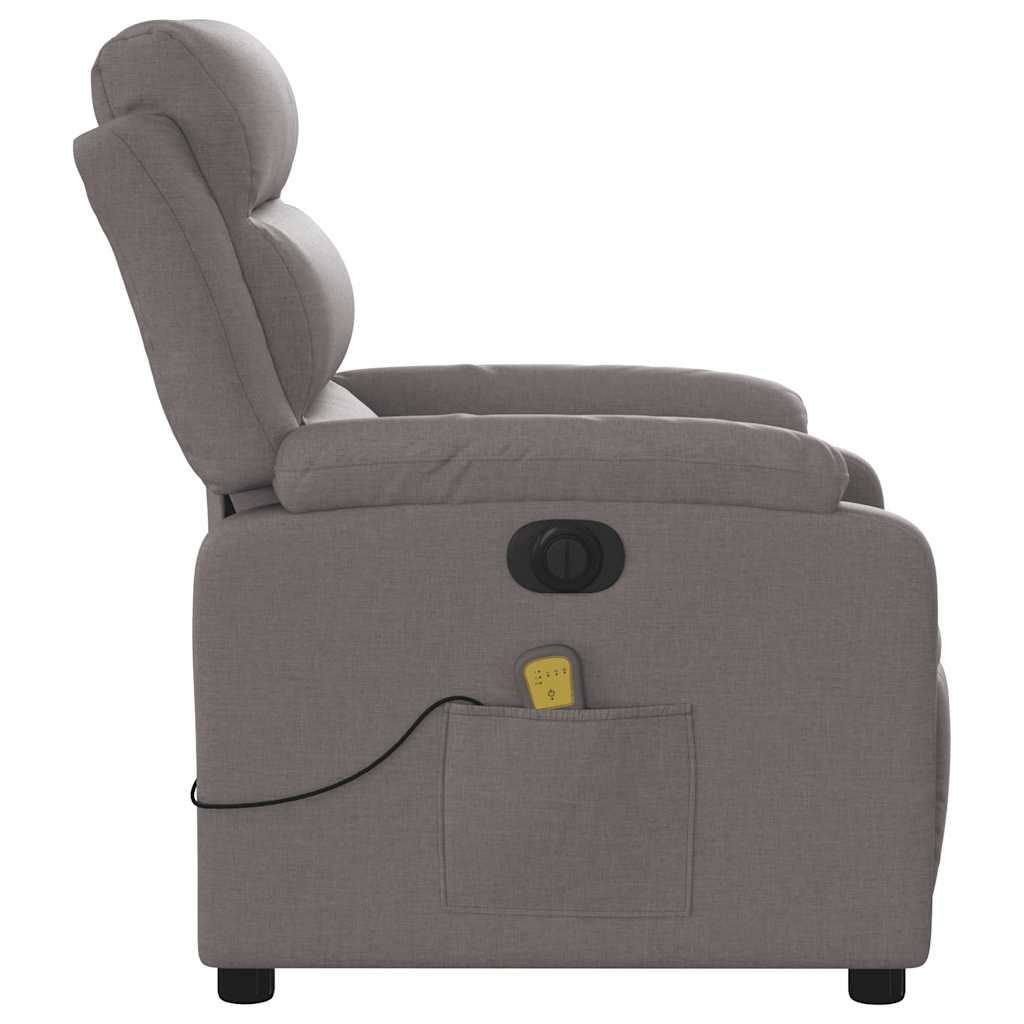 Fauteuil de massage inclinable électrique Taupe Tissu