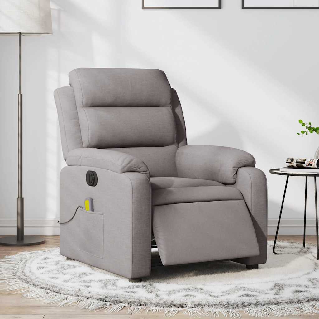 Fauteuil de massage inclinable électrique Taupe Tissu - XIOS