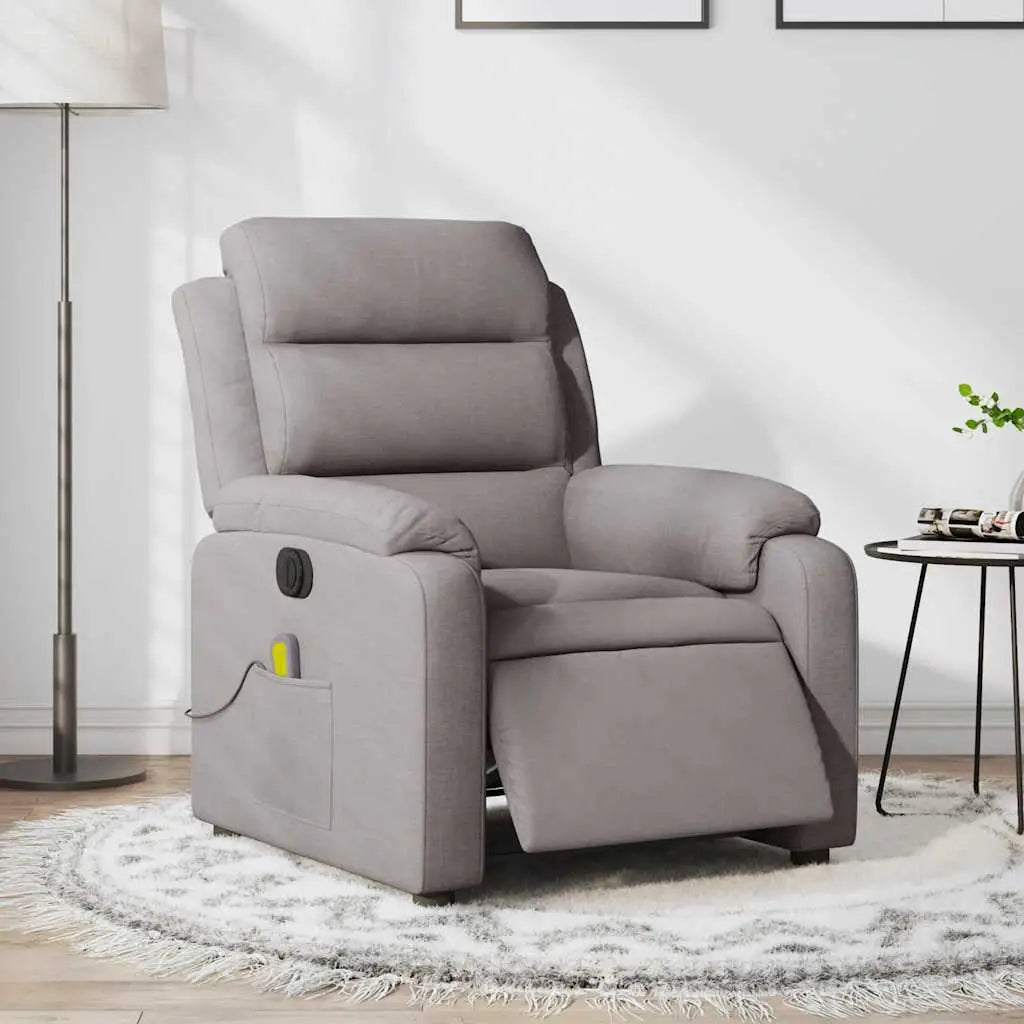Fauteuil de massage inclinable électrique Taupe Tissu - XIOS