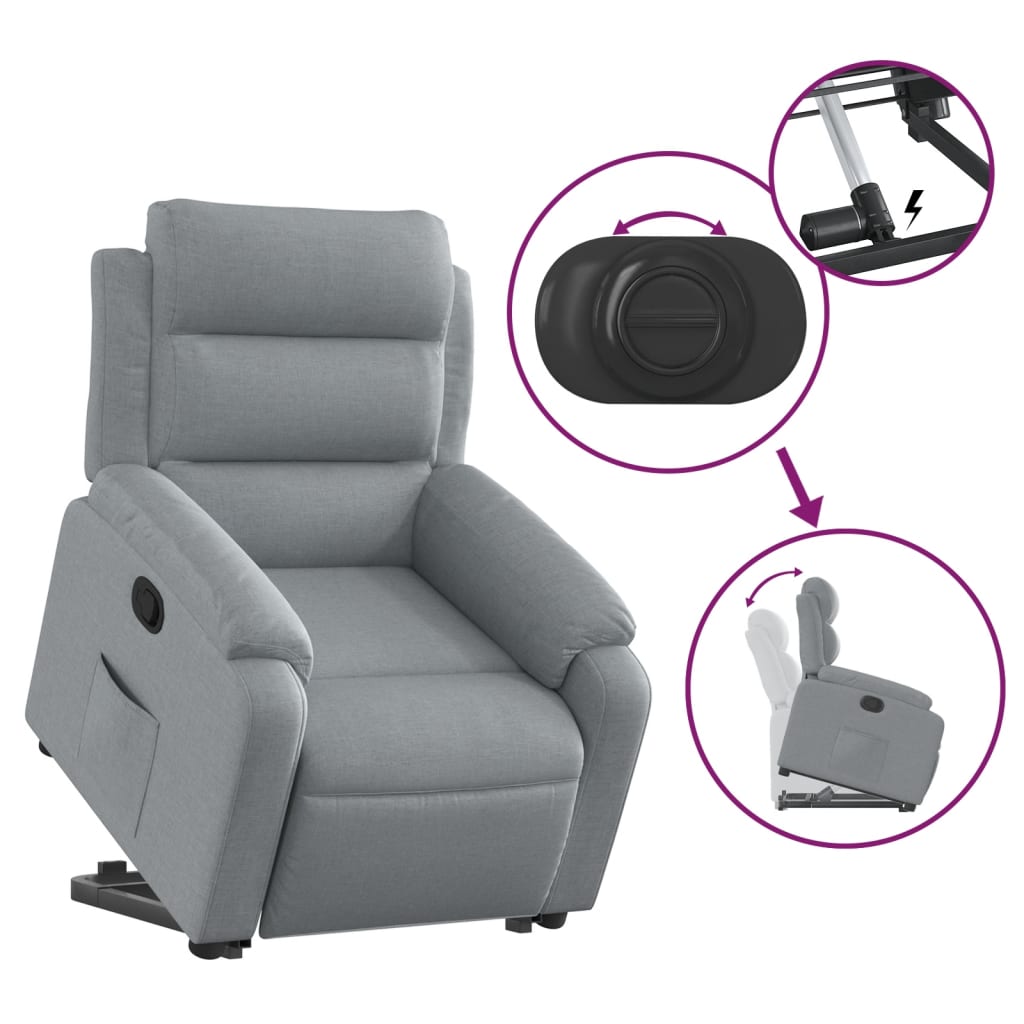 Fauteuil inclinable Gris clair Tissu