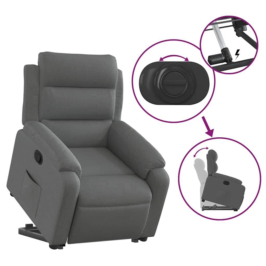 Fauteuil inclinable Gris foncé Tissu - XIOS