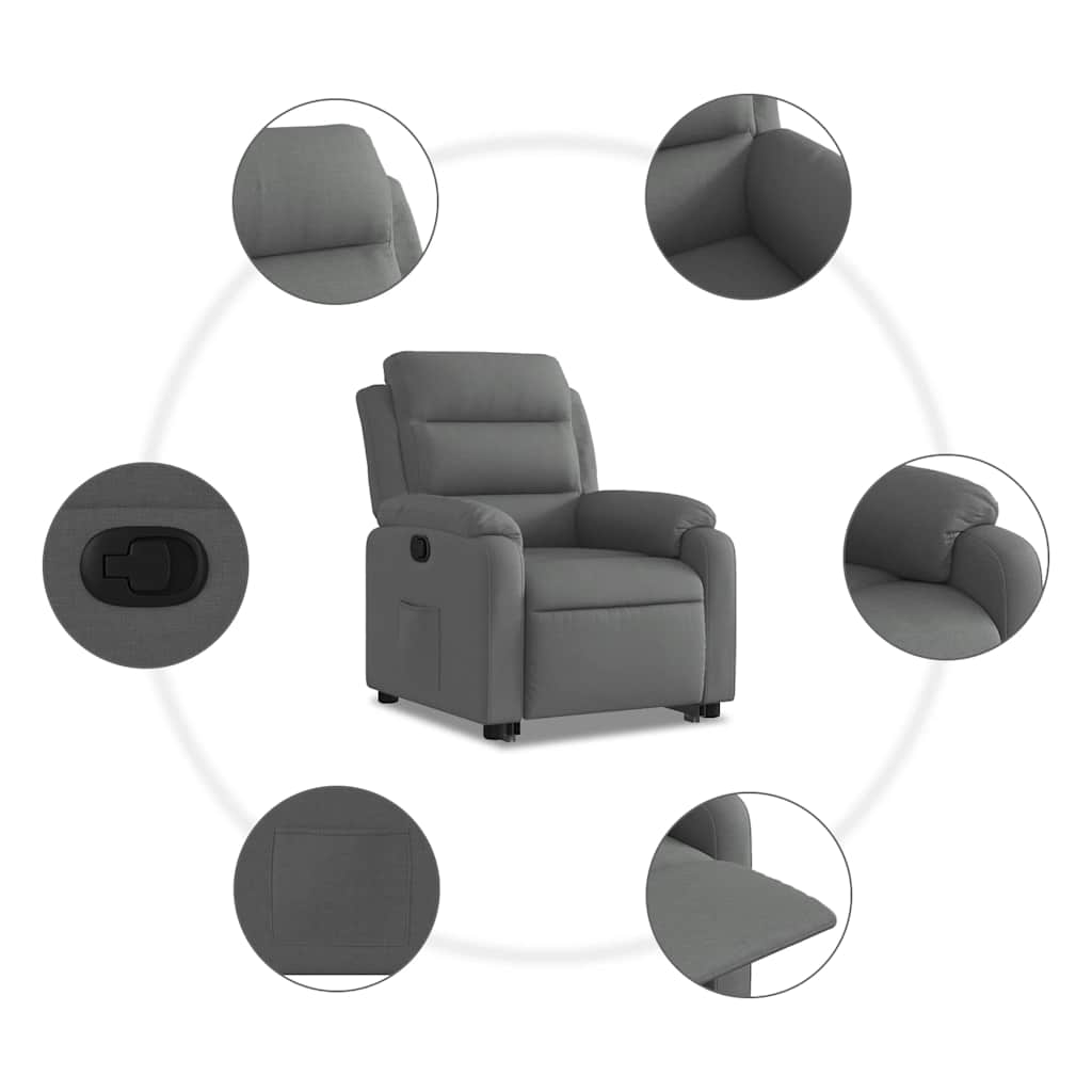 Fauteuil inclinable Gris foncé Tissu - XIOS
