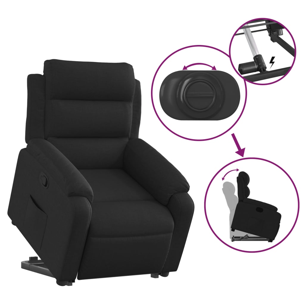 Fauteuil inclinable noir tissu - XIOS
