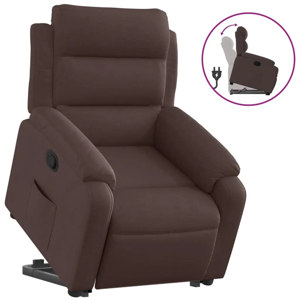 Fauteuil inclinable marron foncé tissu - XIOS