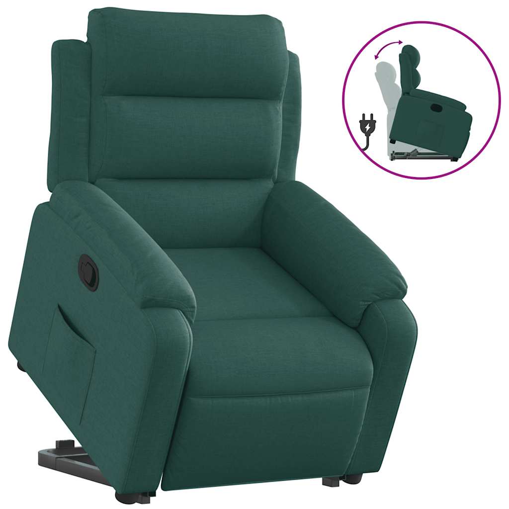Fauteuil inclinable vert foncé tissu - XIOS