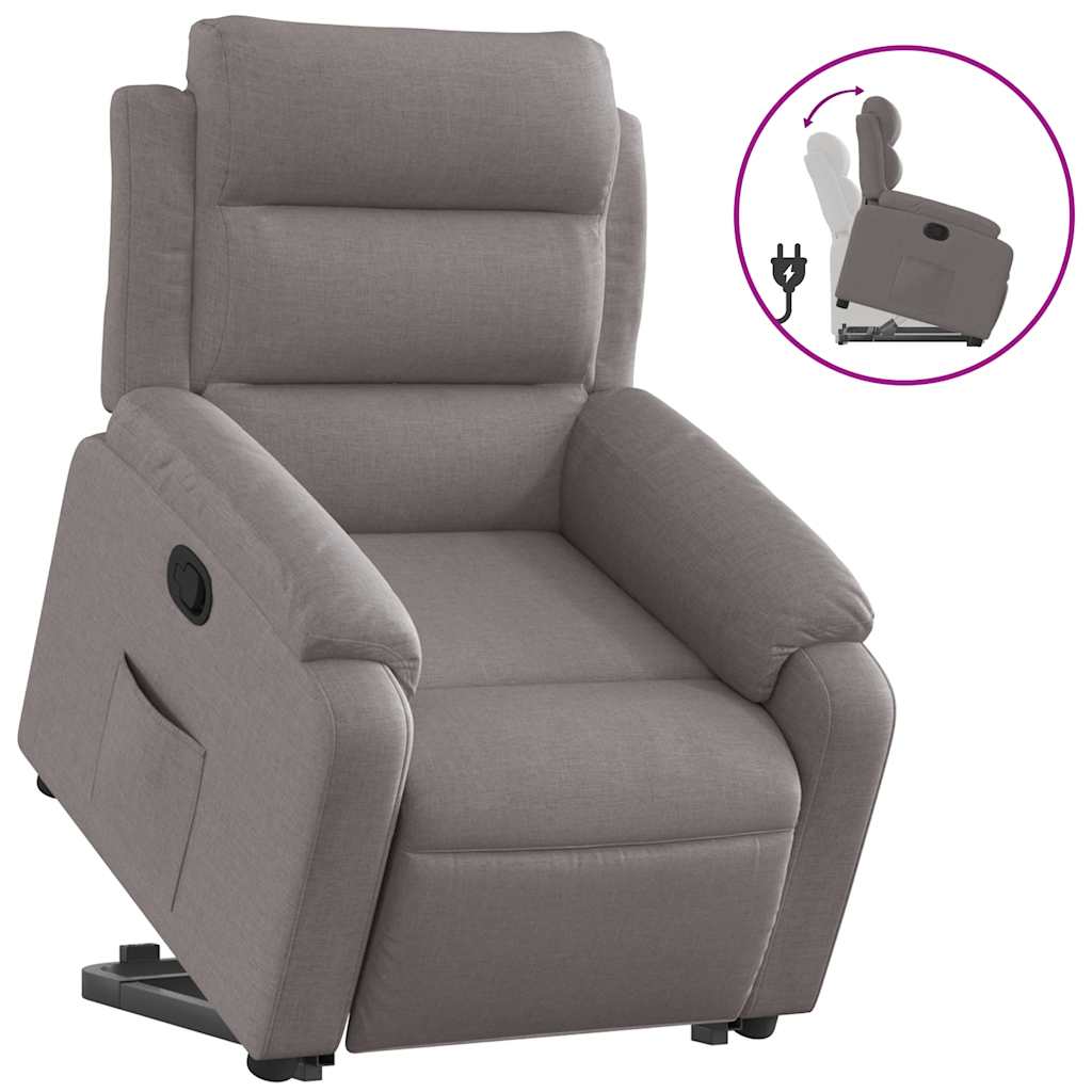 Fauteuil inclinable taupe tissu - XIOS