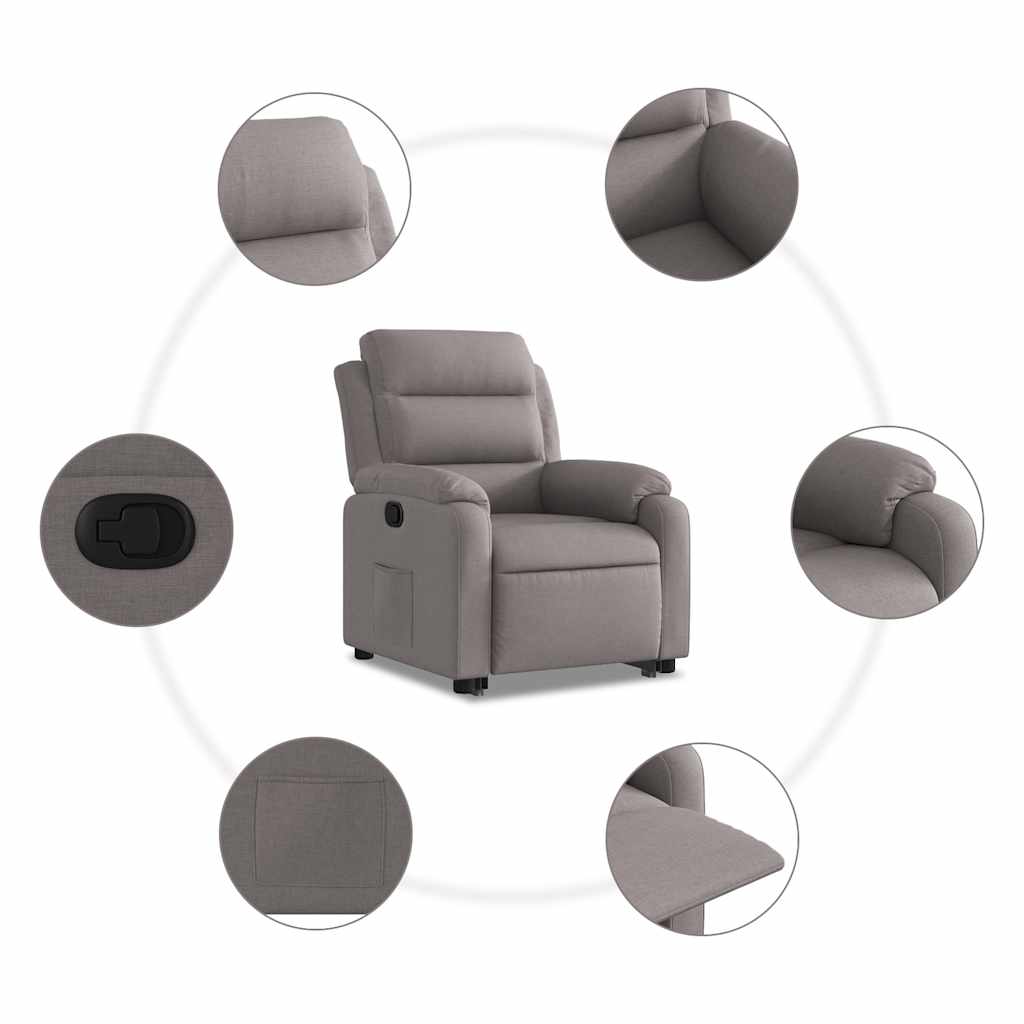 Fauteuil inclinable taupe tissu - XIOS