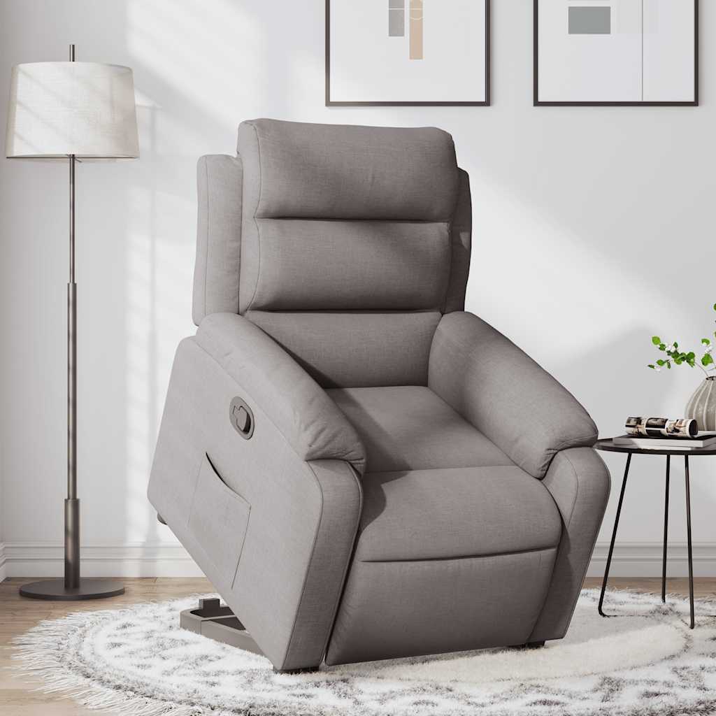 Fauteuil inclinable taupe tissu - XIOS