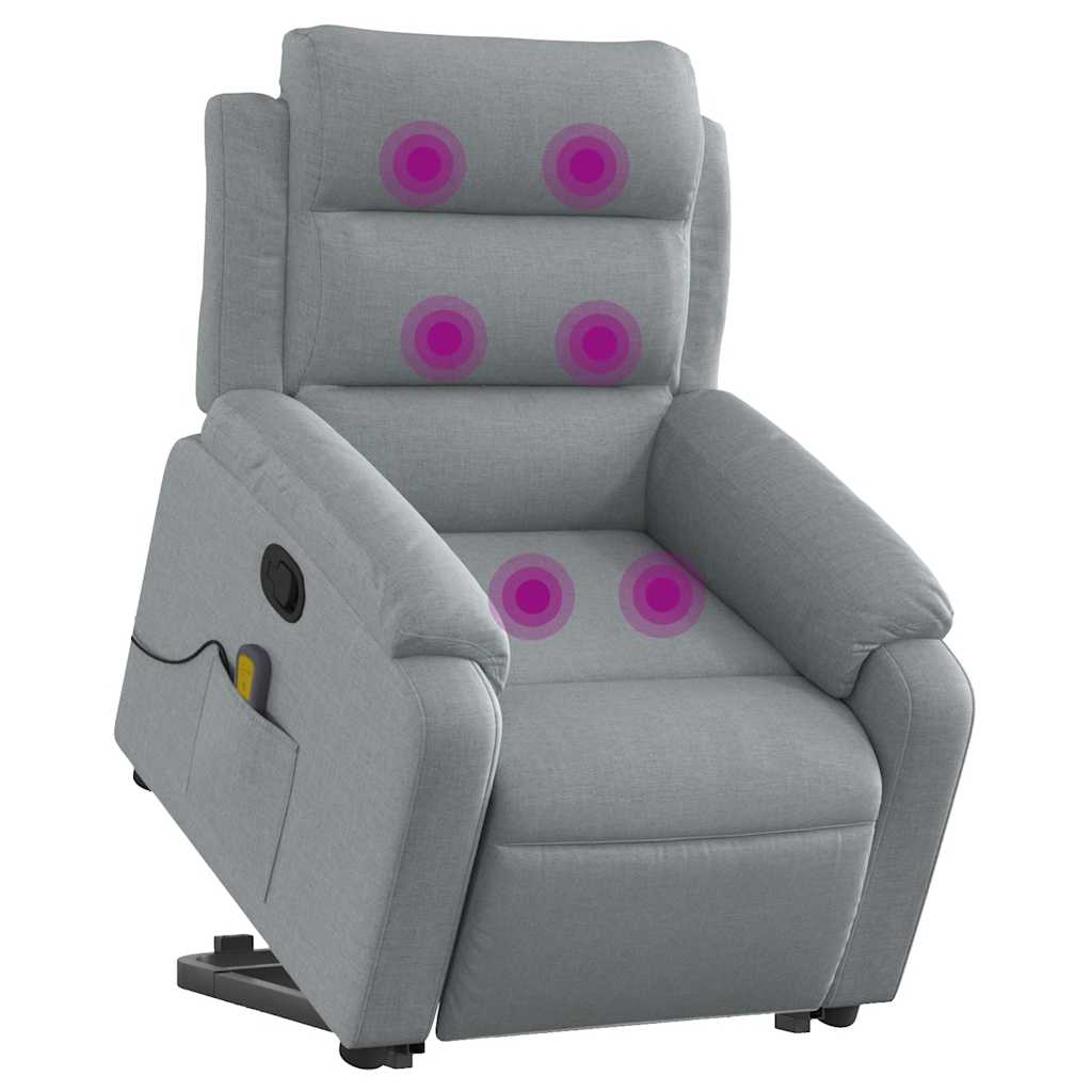 Fauteuil de massage inclinable Gris clair Tissu - XIOS