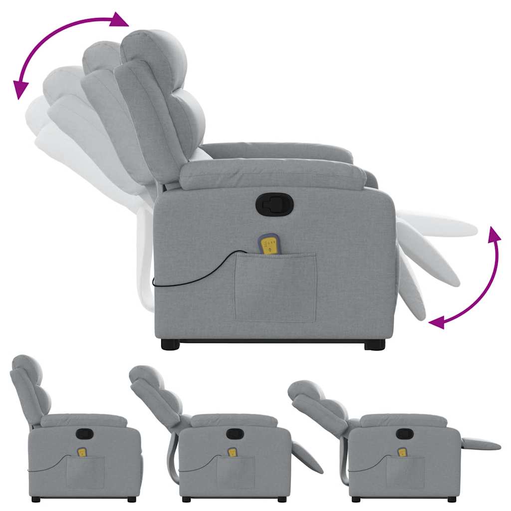Fauteuil de massage inclinable Gris clair Tissu - XIOS
