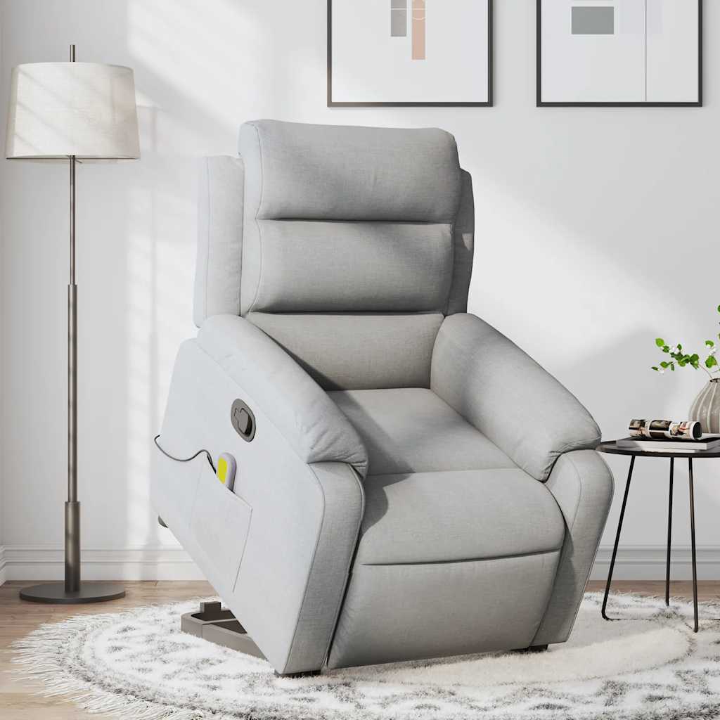 Fauteuil de massage inclinable Gris clair Tissu - XIOS