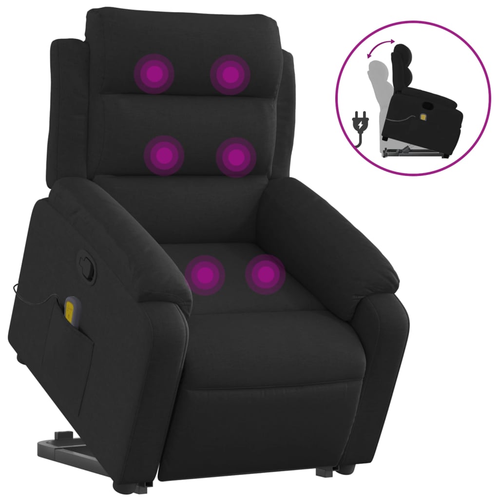 Fauteuil de massage inclinable Noir Tissu - XIOS