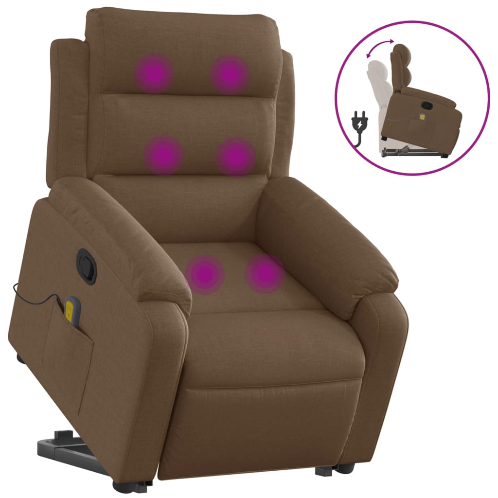 Fauteuil de massage inclinable Marron Tissu - XIOS