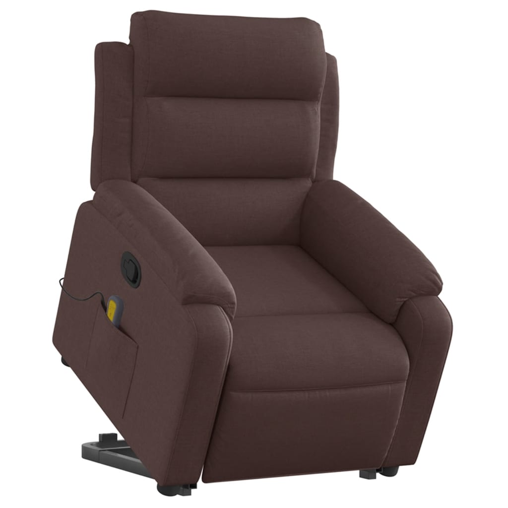 Fauteuil inclinable de massage Marron foncé Tissu
