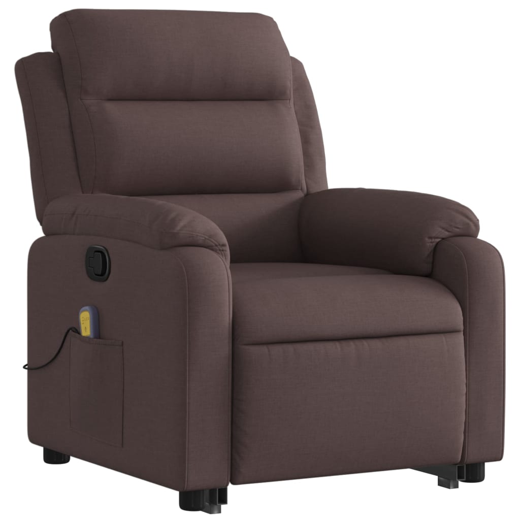 Fauteuil inclinable de massage Marron foncé Tissu - XIOS