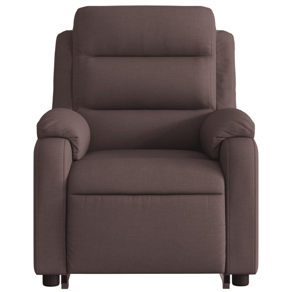 Fauteuil inclinable de massage Marron foncé Tissu