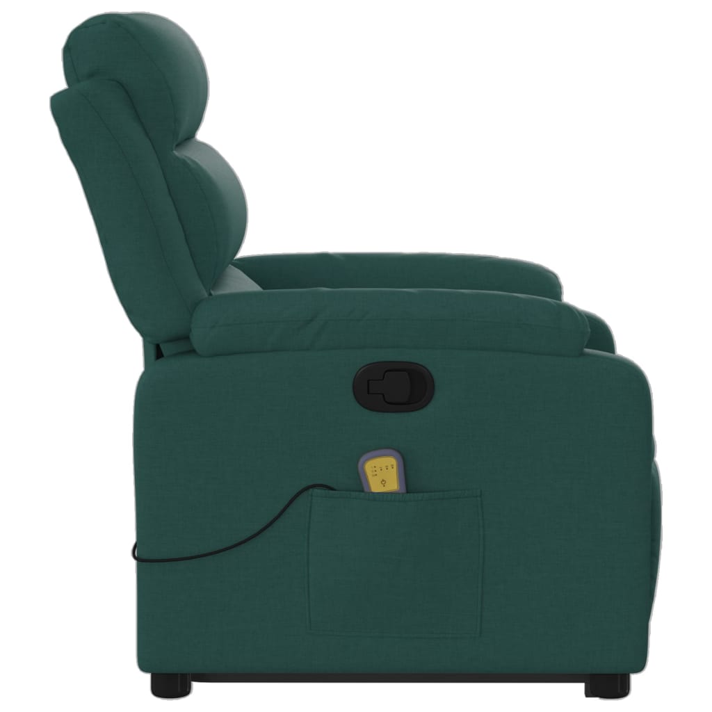 Fauteuil inclinable de massage Vert foncé Tissu - XIOS
