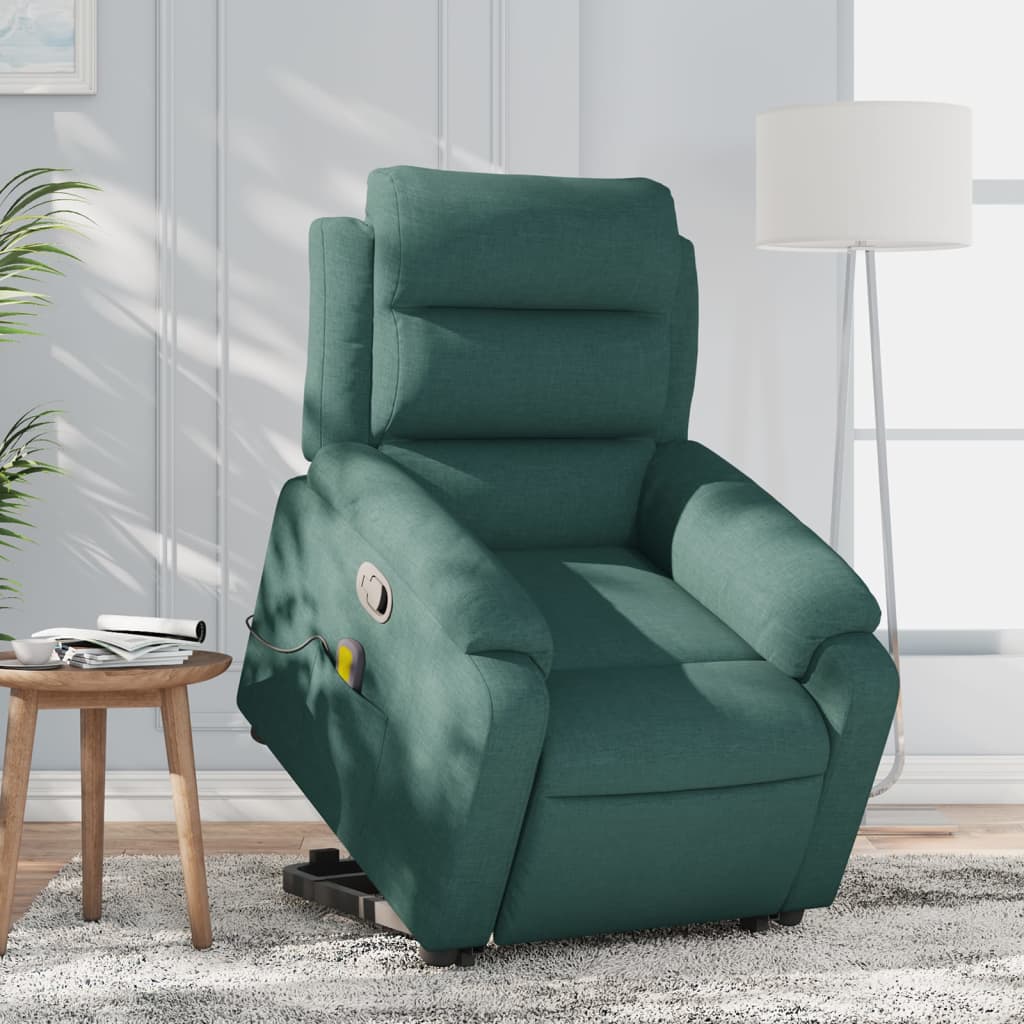 Fauteuil inclinable de massage Vert foncé Tissu - XIOS