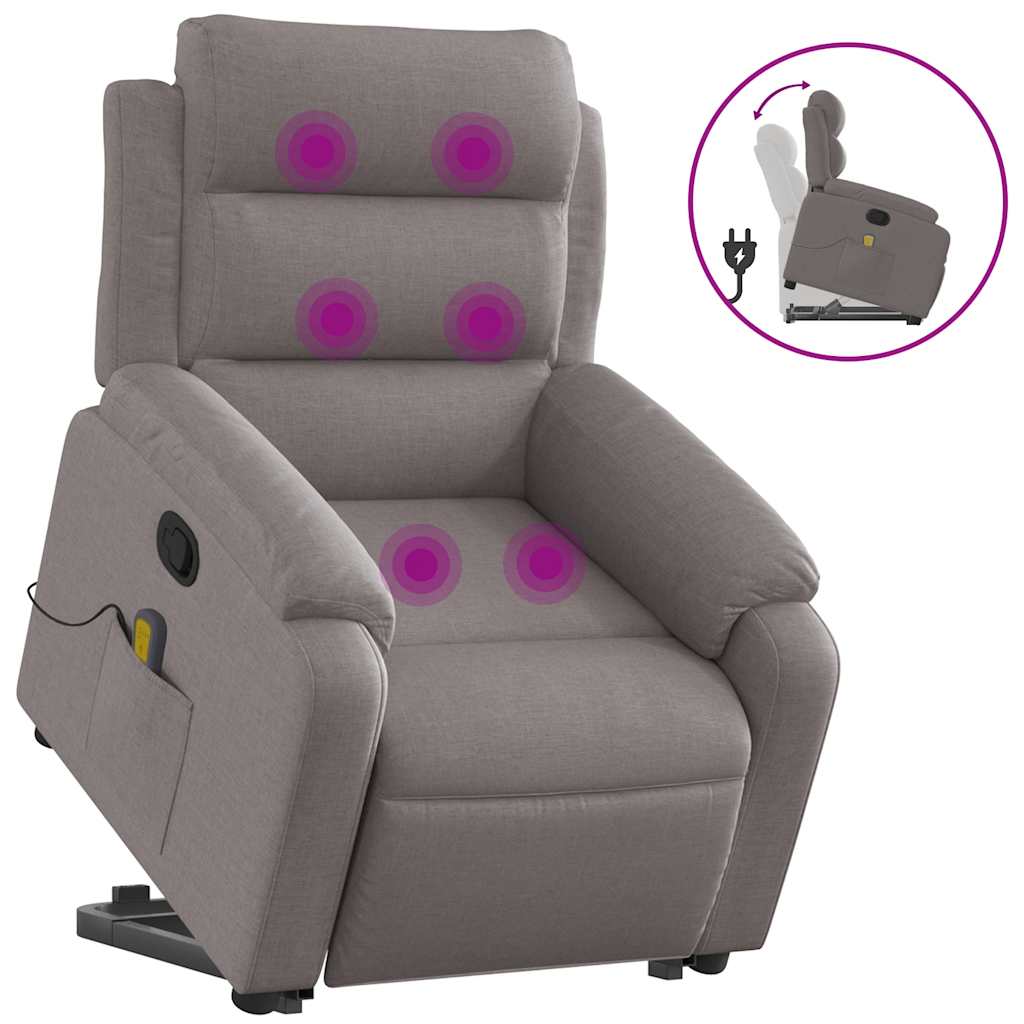 Fauteuil inclinable de massage Taupe Tissu - XIOS