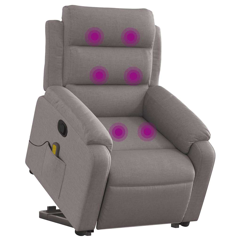 Fauteuil inclinable de massage Taupe Tissu - XIOS