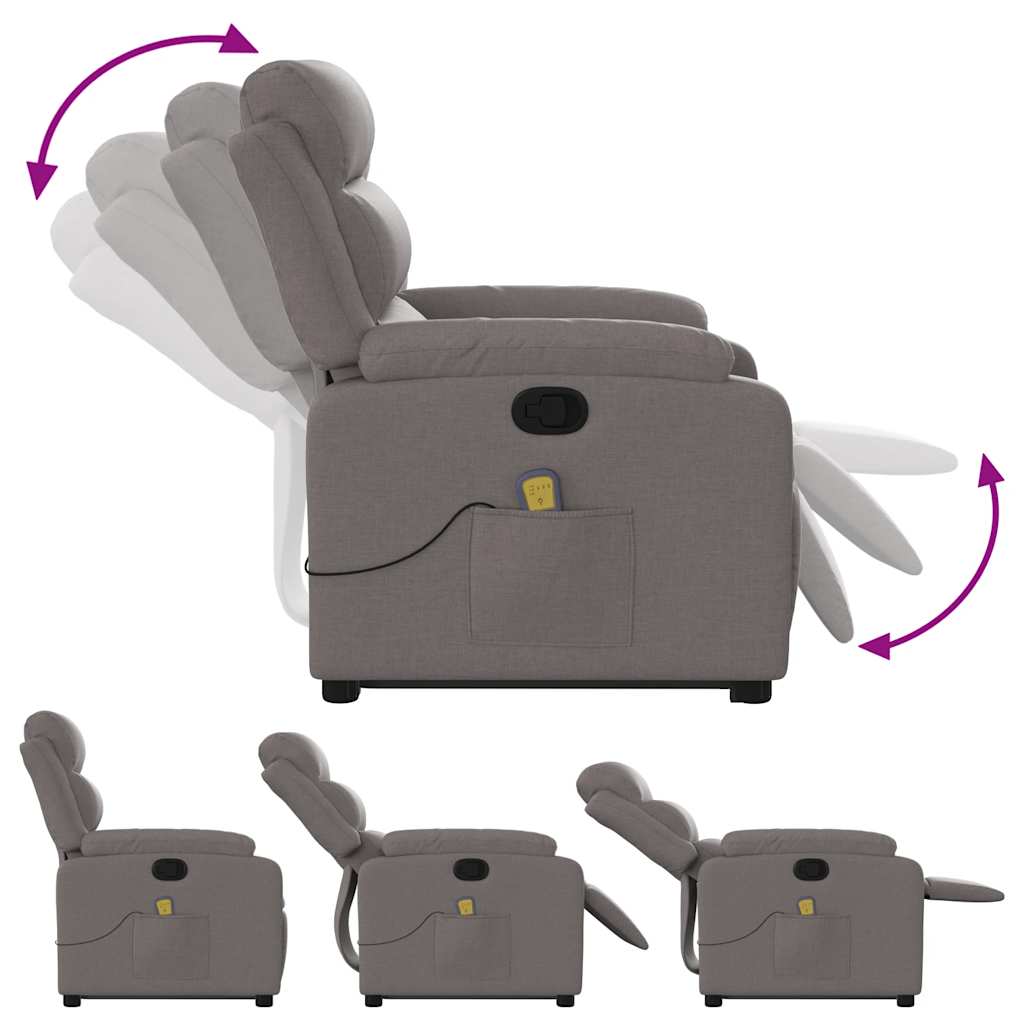 Fauteuil inclinable de massage Taupe Tissu - XIOS