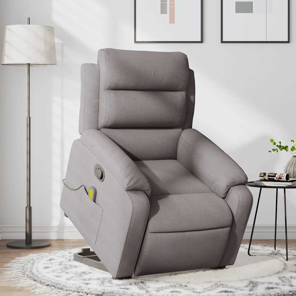 Fauteuil inclinable de massage Taupe Tissu - XIOS