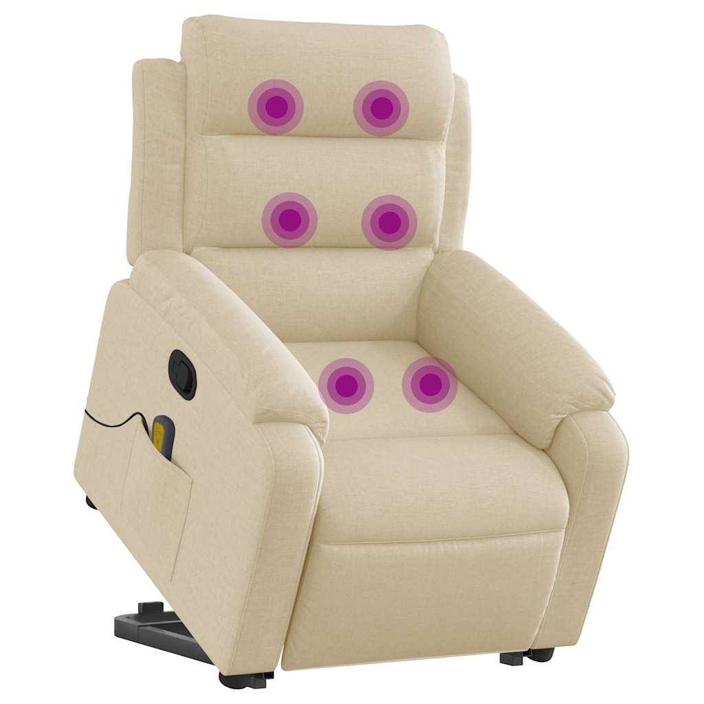 Fauteuil inclinable de massage Crème Tissu - XIOS