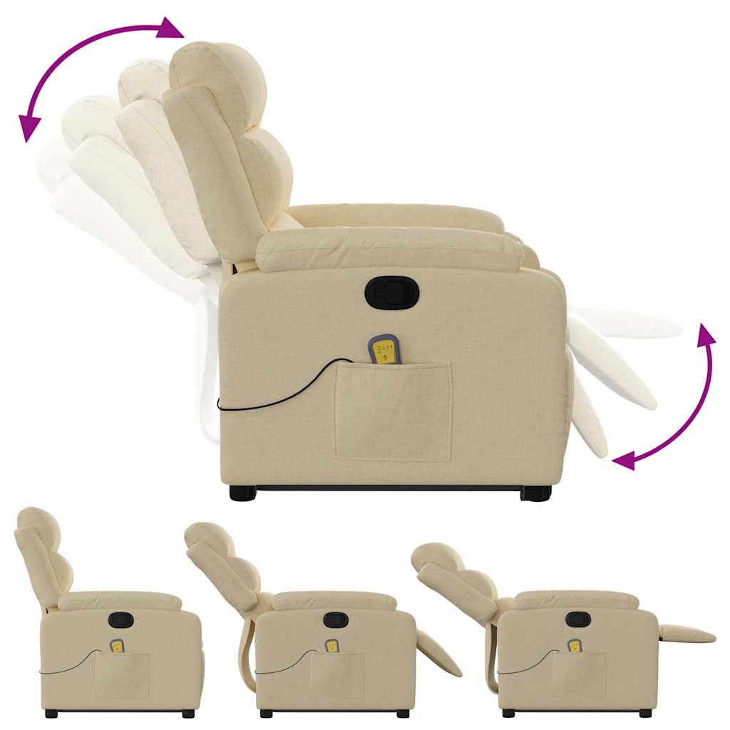 Fauteuil inclinable de massage Crème Tissu - XIOS
