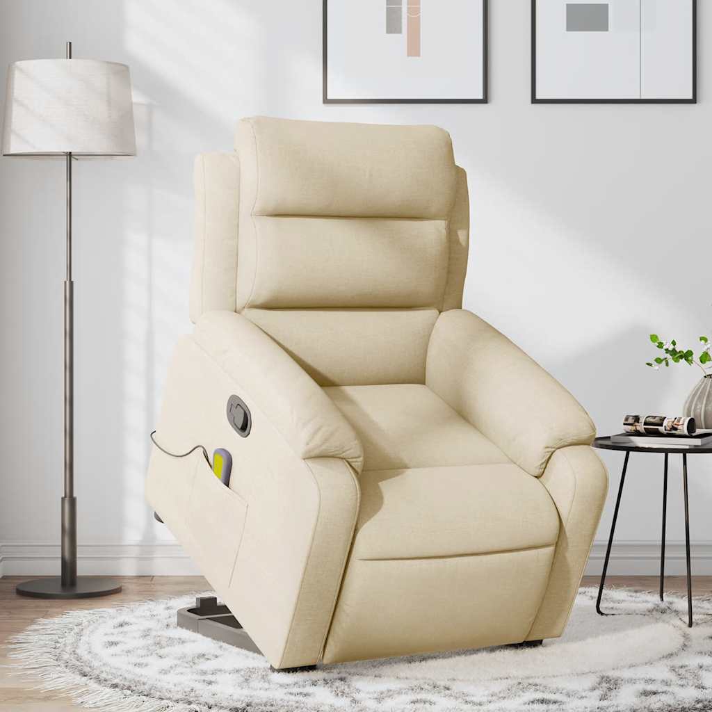 Fauteuil inclinable de massage Crème Tissu - XIOS