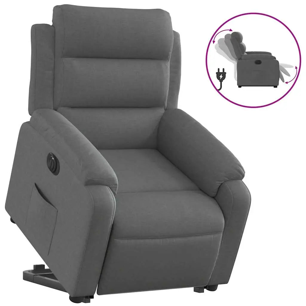 Fauteuil inclinable électrique gris foncé tissu - XIOS