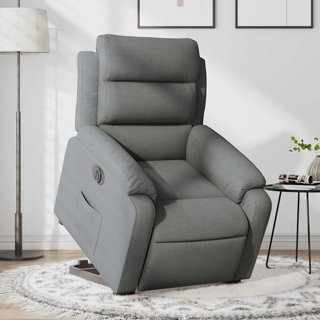 Fauteuil inclinable électrique gris foncé tissu - XIOS