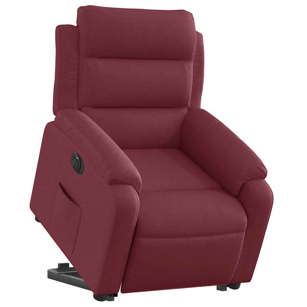 Fauteuil inclinable électrique rouge bordeaux tissu - XIOS