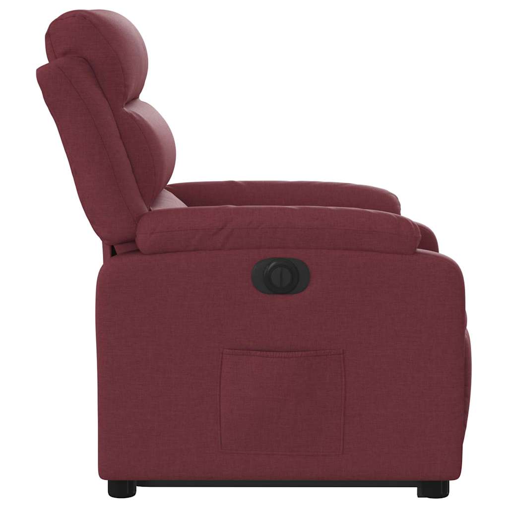 Fauteuil inclinable électrique rouge bordeaux tissu