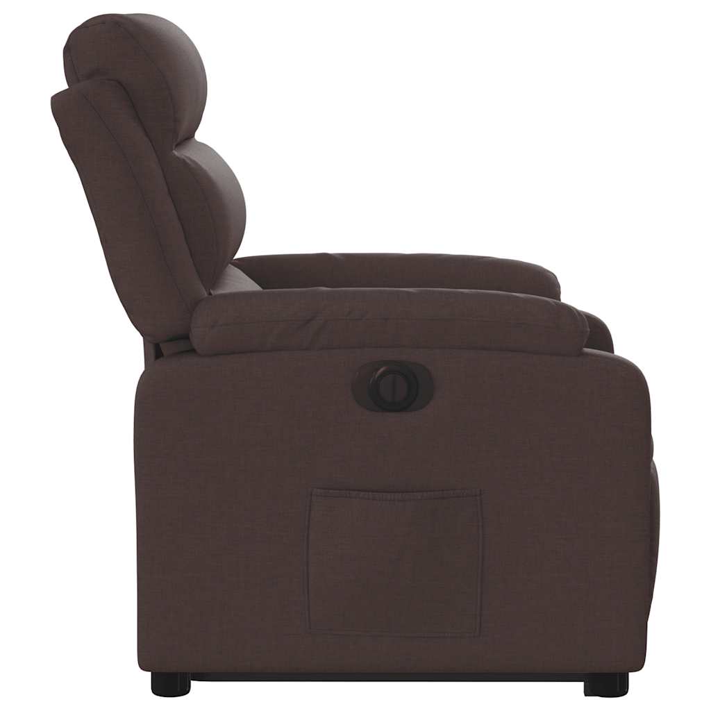 Fauteuil inclinable électrique marron foncé tissu