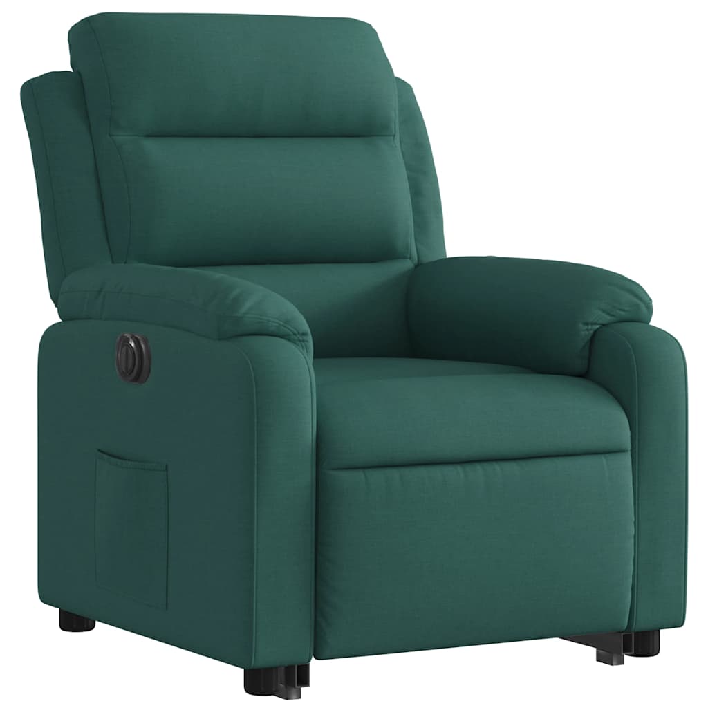 Fauteuil inclinable électrique vert foncé tissu - XIOS