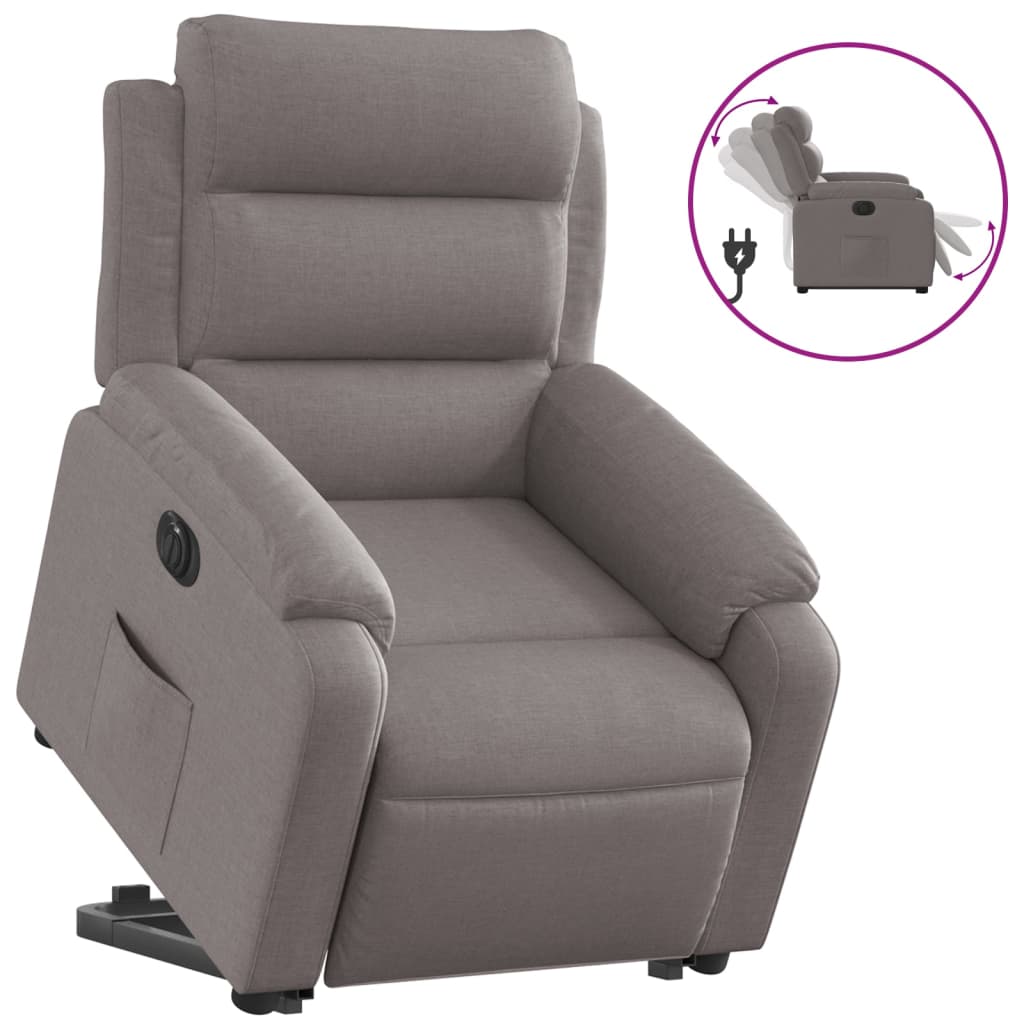 Fauteuil inclinable électrique taupe tissu - XIOS