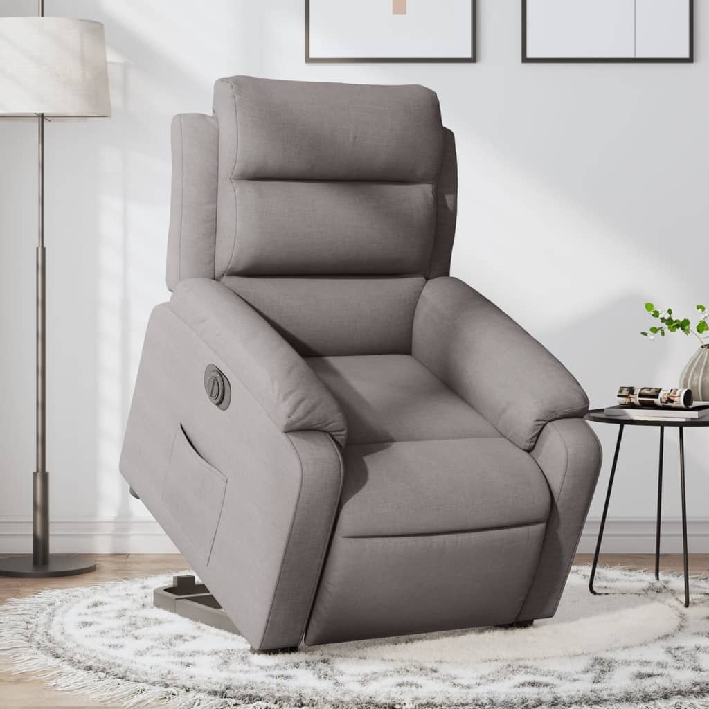 Fauteuil inclinable électrique taupe tissu - XIOS
