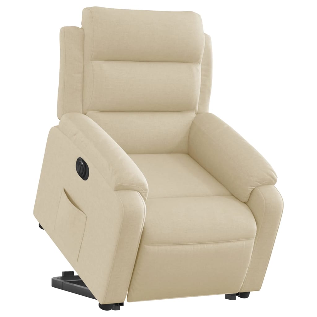Fauteuil inclinable électrique crème tissu - XIOS