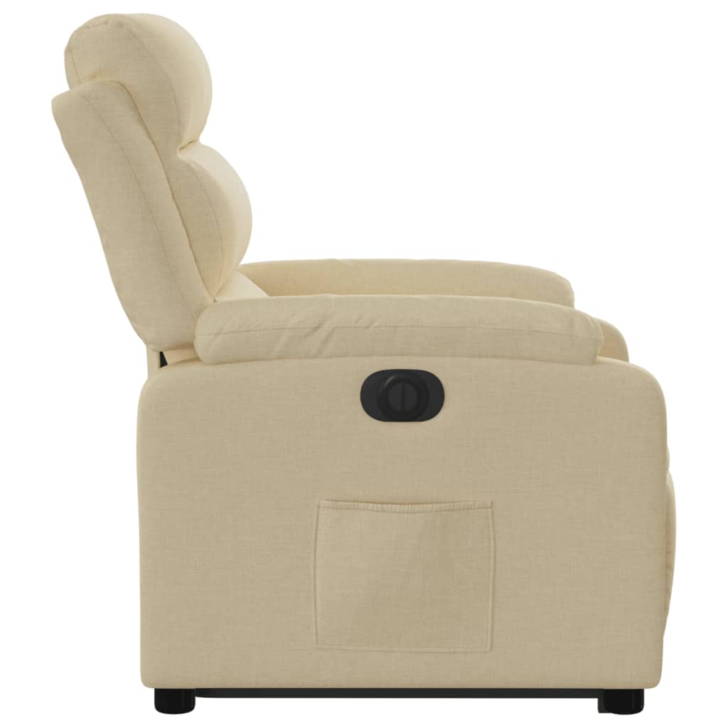 Fauteuil inclinable électrique crème tissu