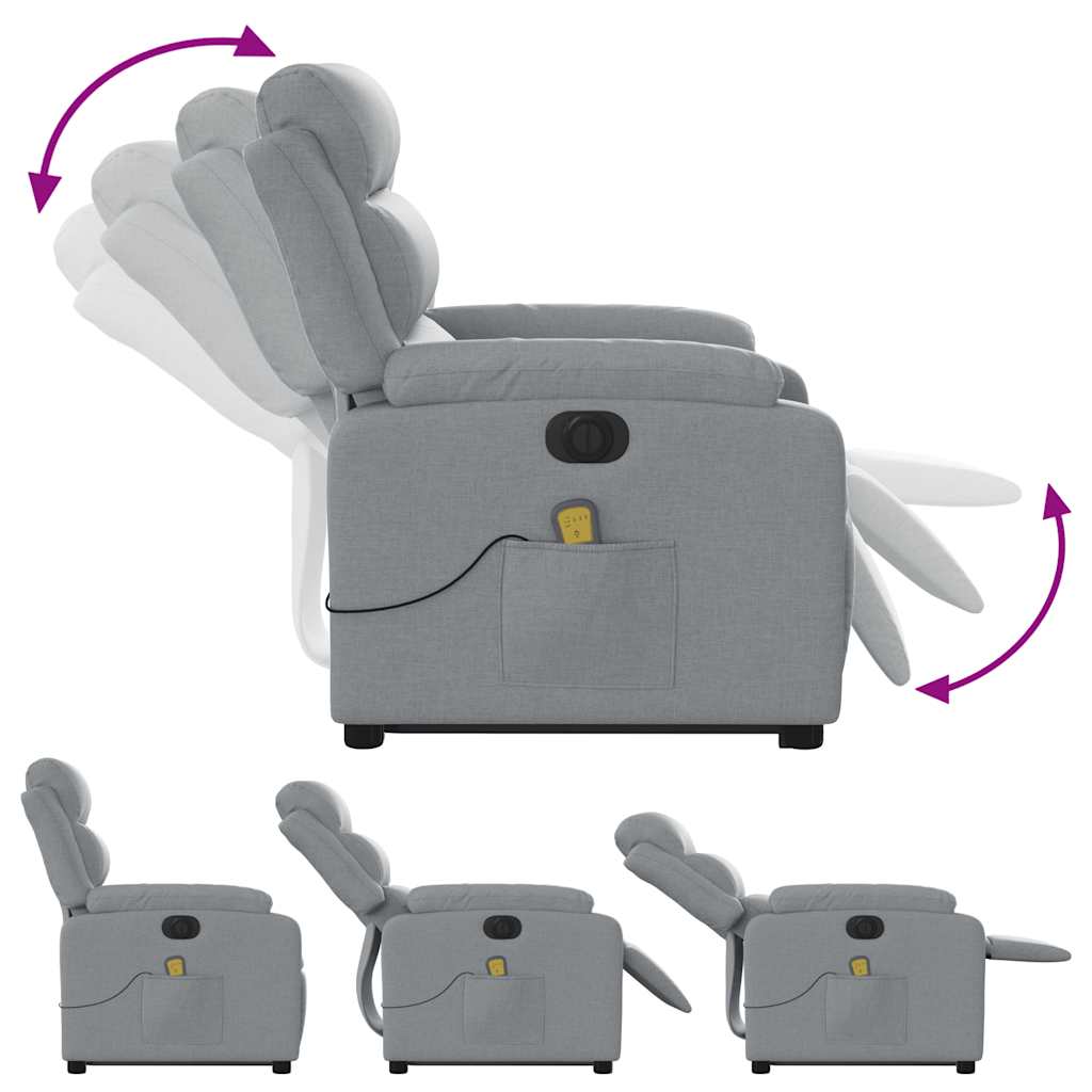 Fauteuil inclinable de massage électrique Gris clair Tissu - XIOS