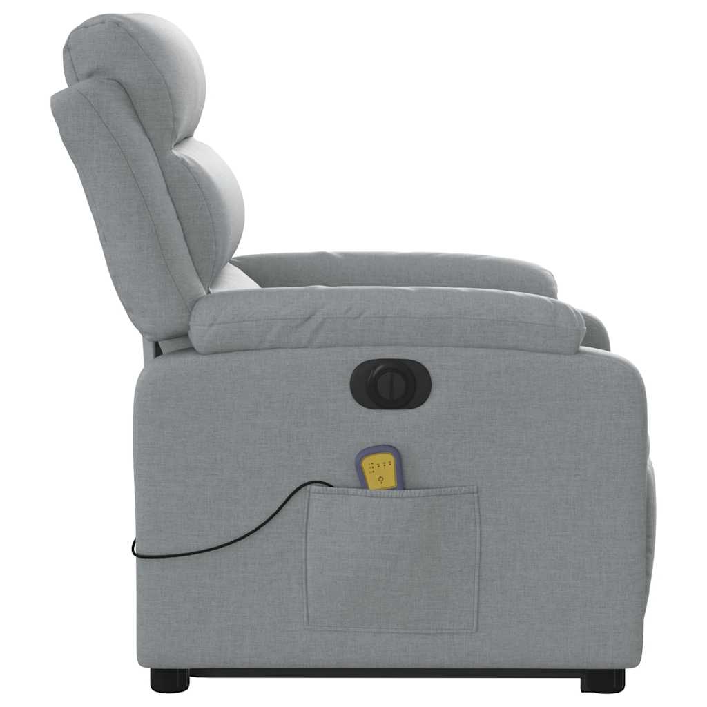Fauteuil inclinable de massage électrique Gris clair Tissu - XIOS