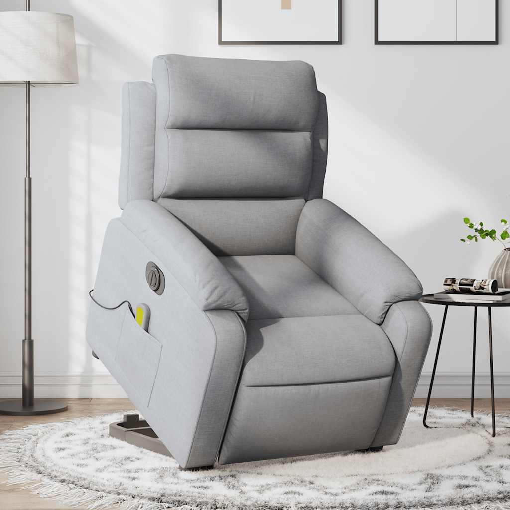 Fauteuil inclinable de massage électrique Gris clair Tissu - XIOS